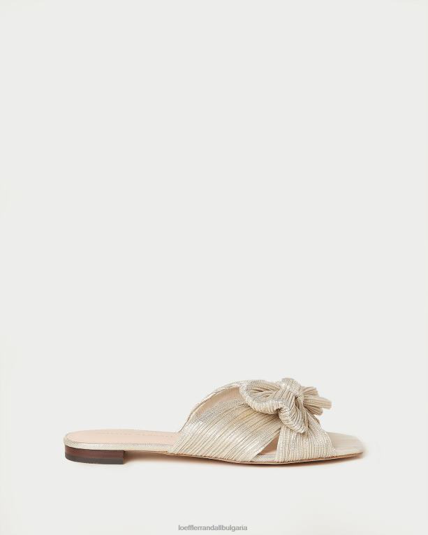 обувки платина Loeffler Randall N248X100 Жени Дафне плисирана панделка