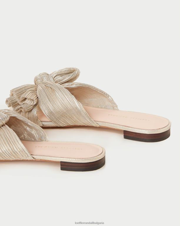 обувки платина Loeffler Randall N248X100 Жени Дафне плисирана панделка