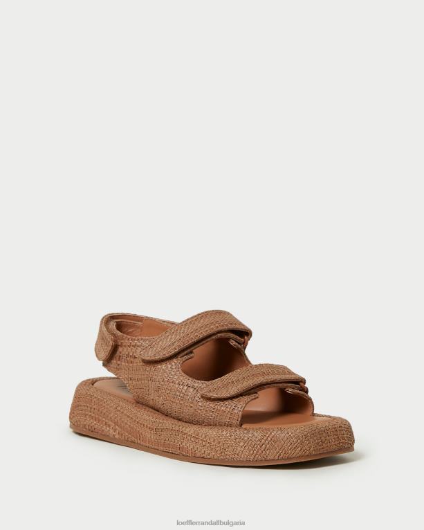 обувки кафяво Loeffler Randall N248X110 Жени сандали с платформа от рафия blaise