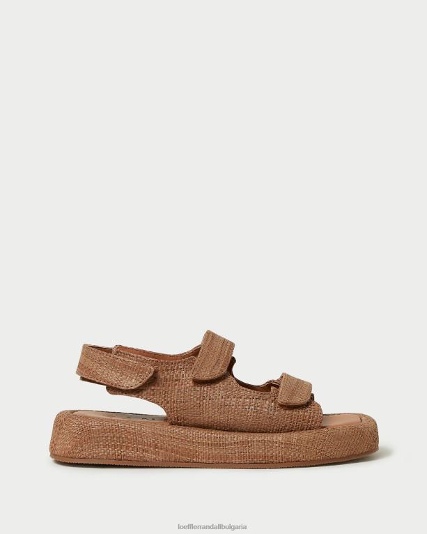 обувки кафяво Loeffler Randall N248X110 Жени сандали с платформа от рафия blaise