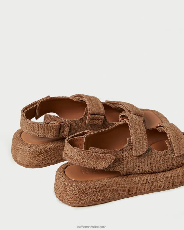 обувки кафяво Loeffler Randall N248X110 Жени сандали с платформа от рафия blaise