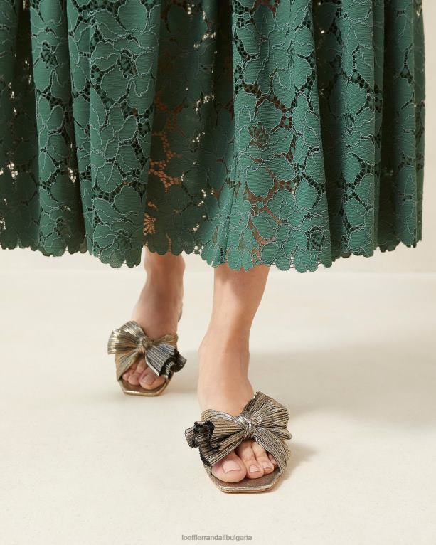 обувки тъмно злато Loeffler Randall N248X115 Жени Дафне пързалка за лък