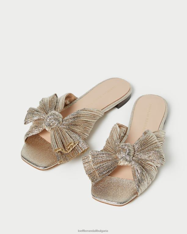 обувки шампанско Loeffler Randall N248X124 Жени Дафне пързалка за лък