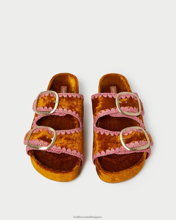 обувки охра/руж Loeffler Randall N248X126 Жени тео сандал с подложка