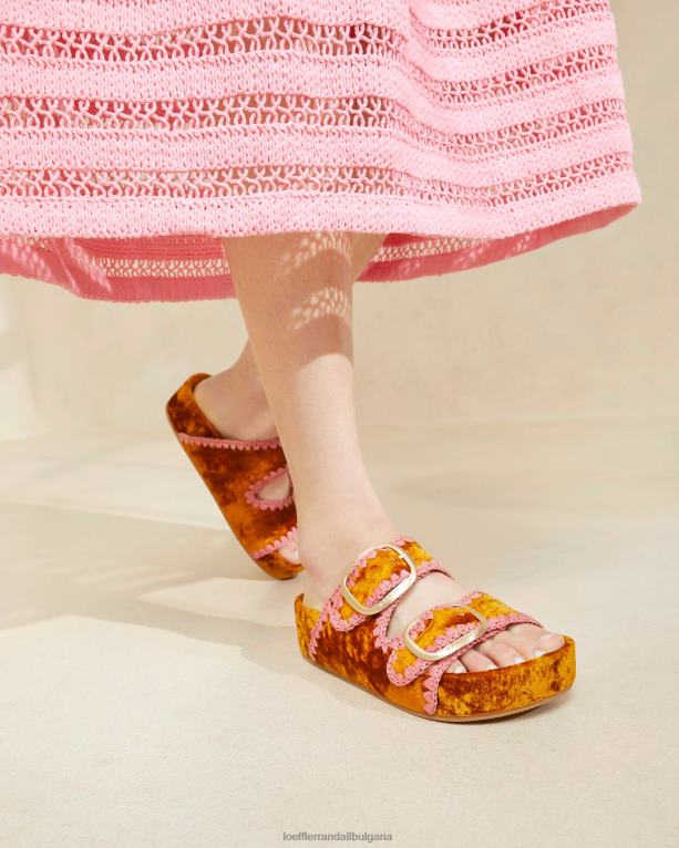 обувки охра/руж Loeffler Randall N248X126 Жени тео сандал с подложка