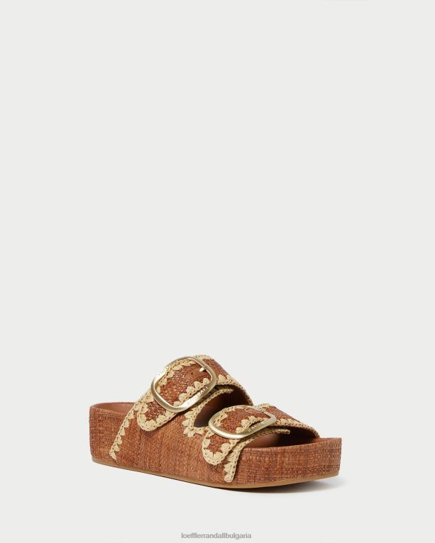 обувки cuona/натурален Loeffler Randall N248X121 Жени тео кафяв сандал с подложка
